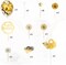 Cake Topper Decoration Set Acrylic Glitter Happy Birthday Cake Topper with Confetti Balloon Paper Fans Stars Firework Cupcake Toppers for Gold Theme Decor Girl Women Birthday Party Supplies (Gold)